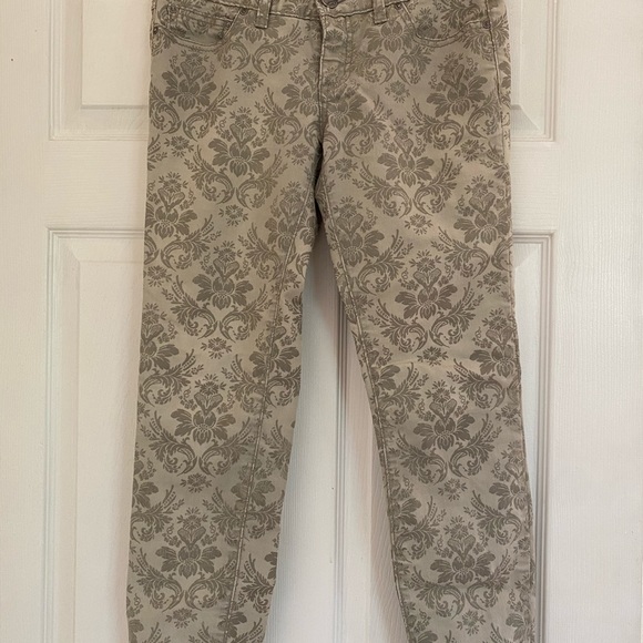 Free People Low-Rise Cropped Jacquard Skinny Jeans - Picture 3 of 6